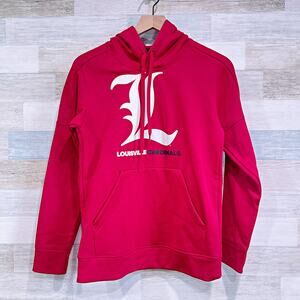 Louisville Cardinals Adidas Climawarm Fleece Hoodie Red Basketball Mens Medium